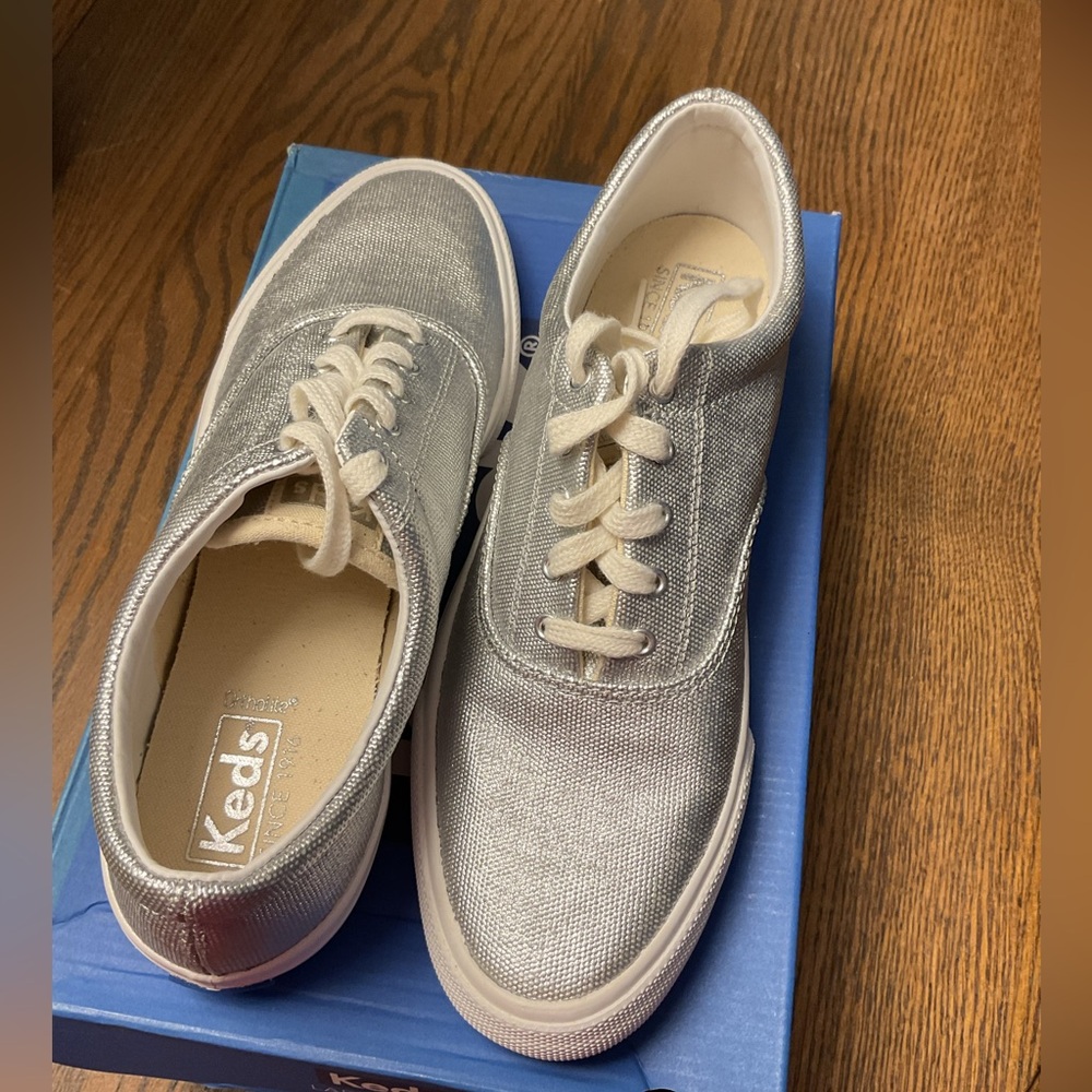 Keds Metallic Gray Sneakers
